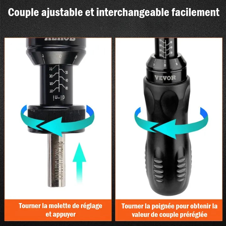 couple ajustable tournevis dynamométrique de précision