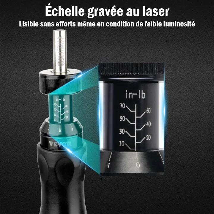 échelle gravée tournevis dynamométrique de précision
