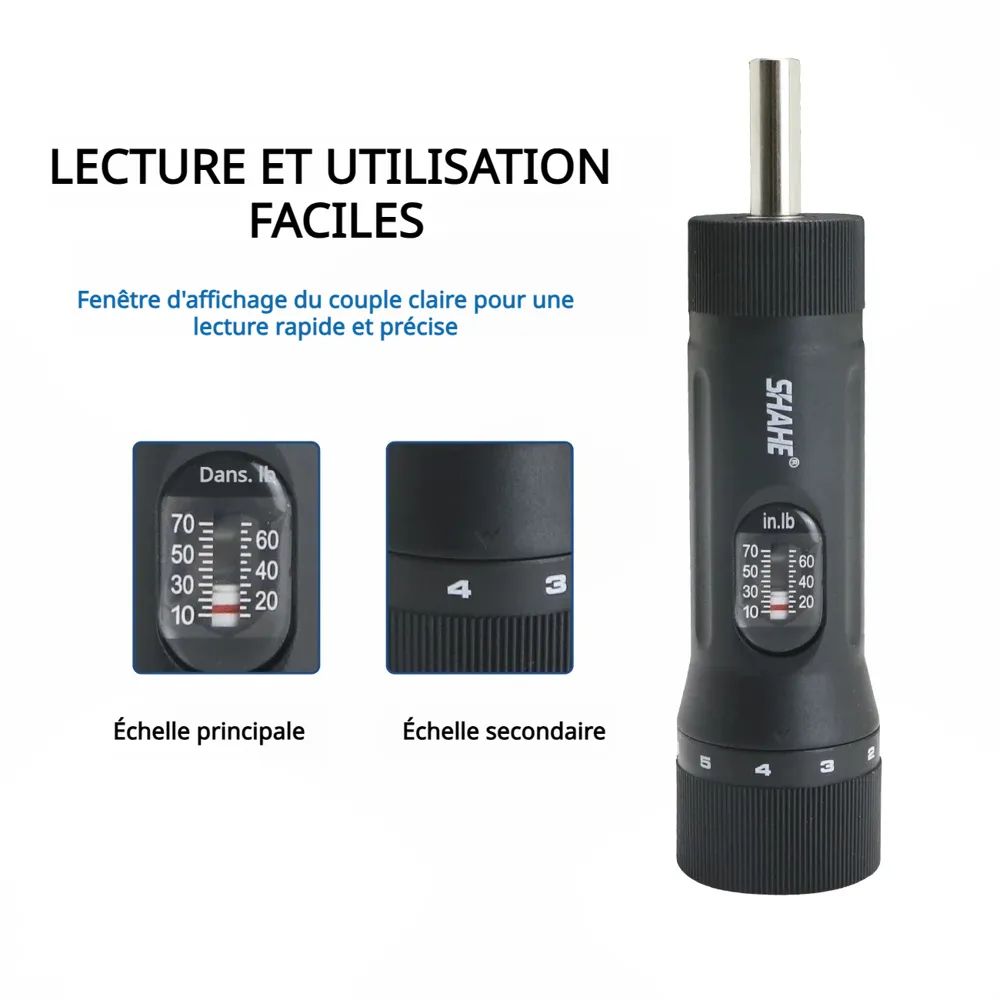 lecture du couple sur le tournevis dynamométrique