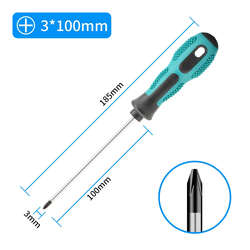 Tournevis cruciforme Phillips PH0 magnétique avec tige 100mm