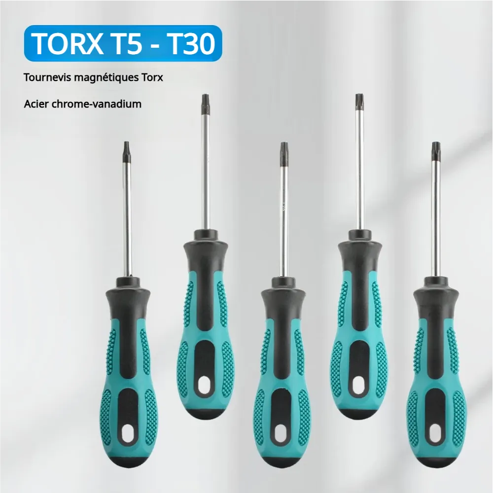 Ensemble de tournevis Torx magnétiques avec poignée ergonomique