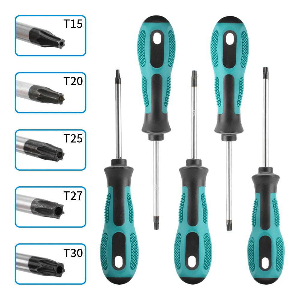 Tournevis Torx magnétiques T15 à T30 avec embouts visibles