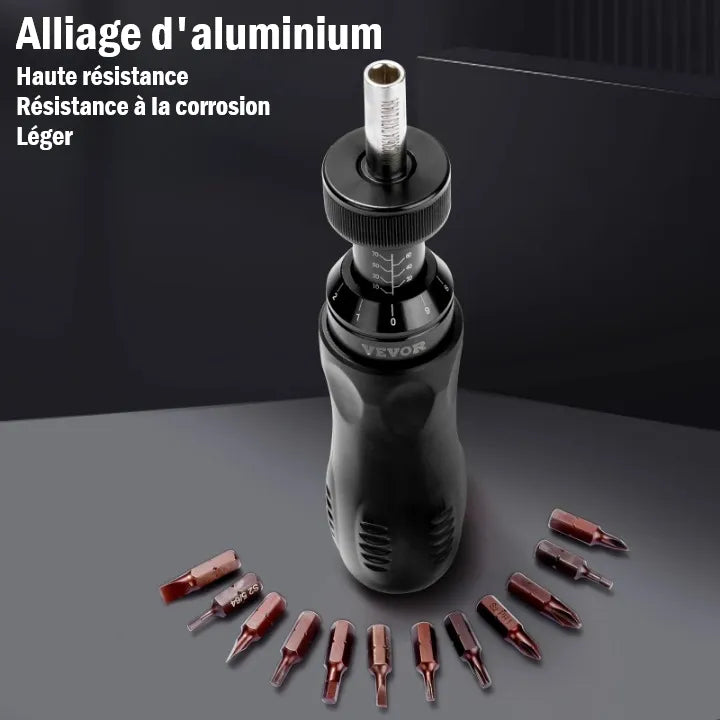 Tournevis dynamométrique de précision 10–70 in-lbs (1/4")