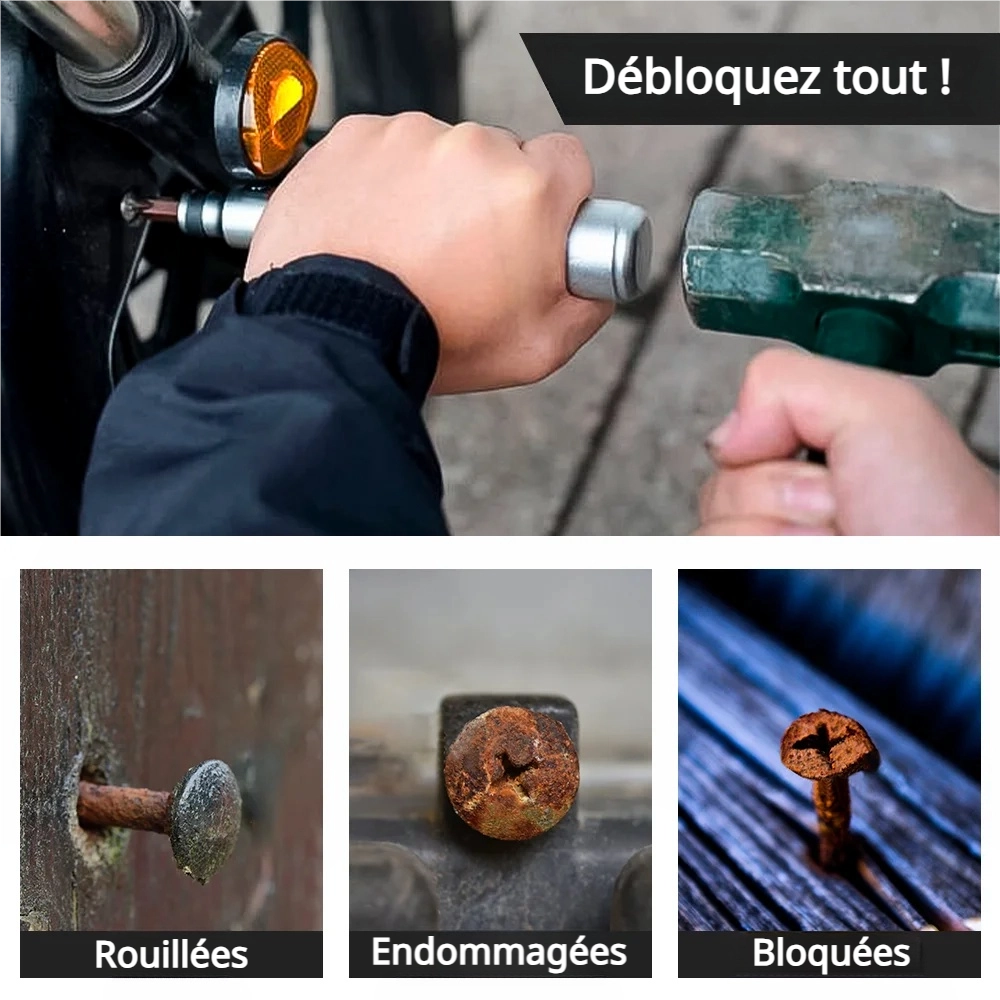 Tournevis à frapper en action