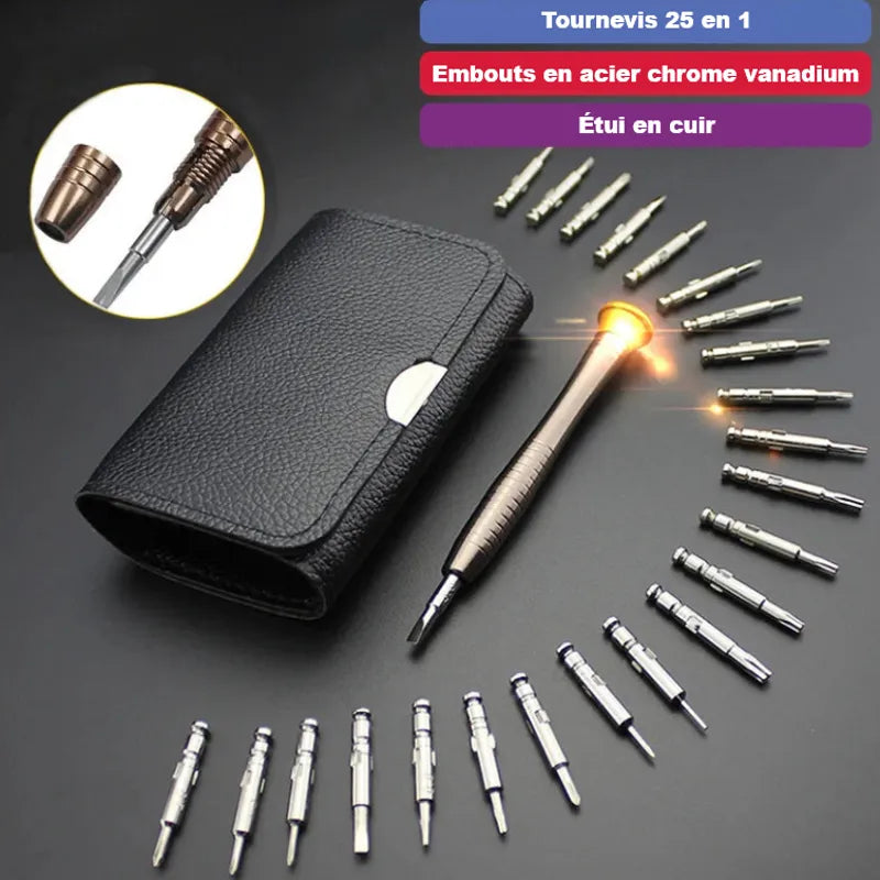 vue globale du kit de tournevis de précision